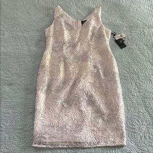 Adrianna Papell Metallic Floral Midi Dress